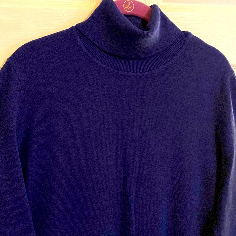 ISAACMIZRAHILIVE SZ XL NWOT . Turtleneck Royal Blue. - Picture 2 of 10